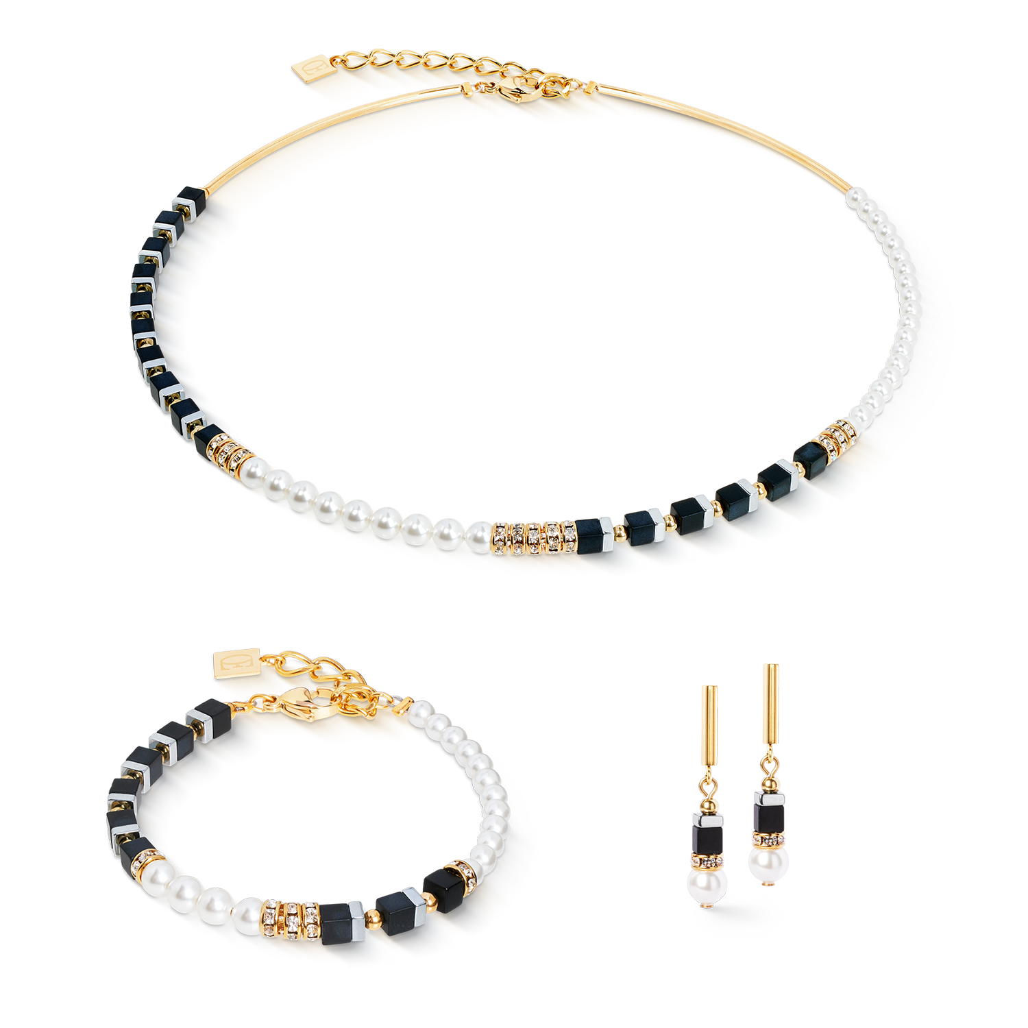Precious Fusion Offset earring black-pearl