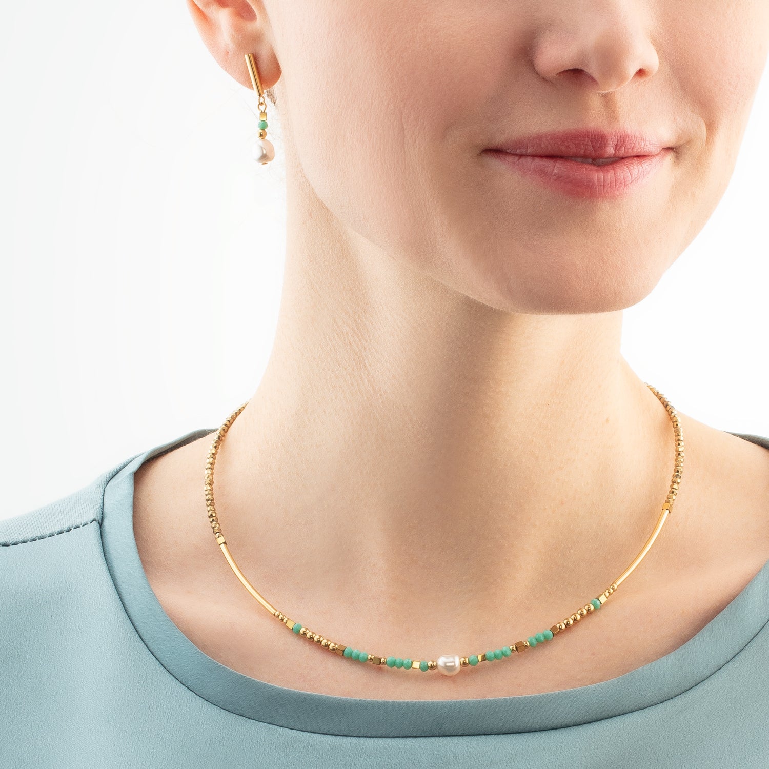 Earrings Lagoon Pearl gold-mint