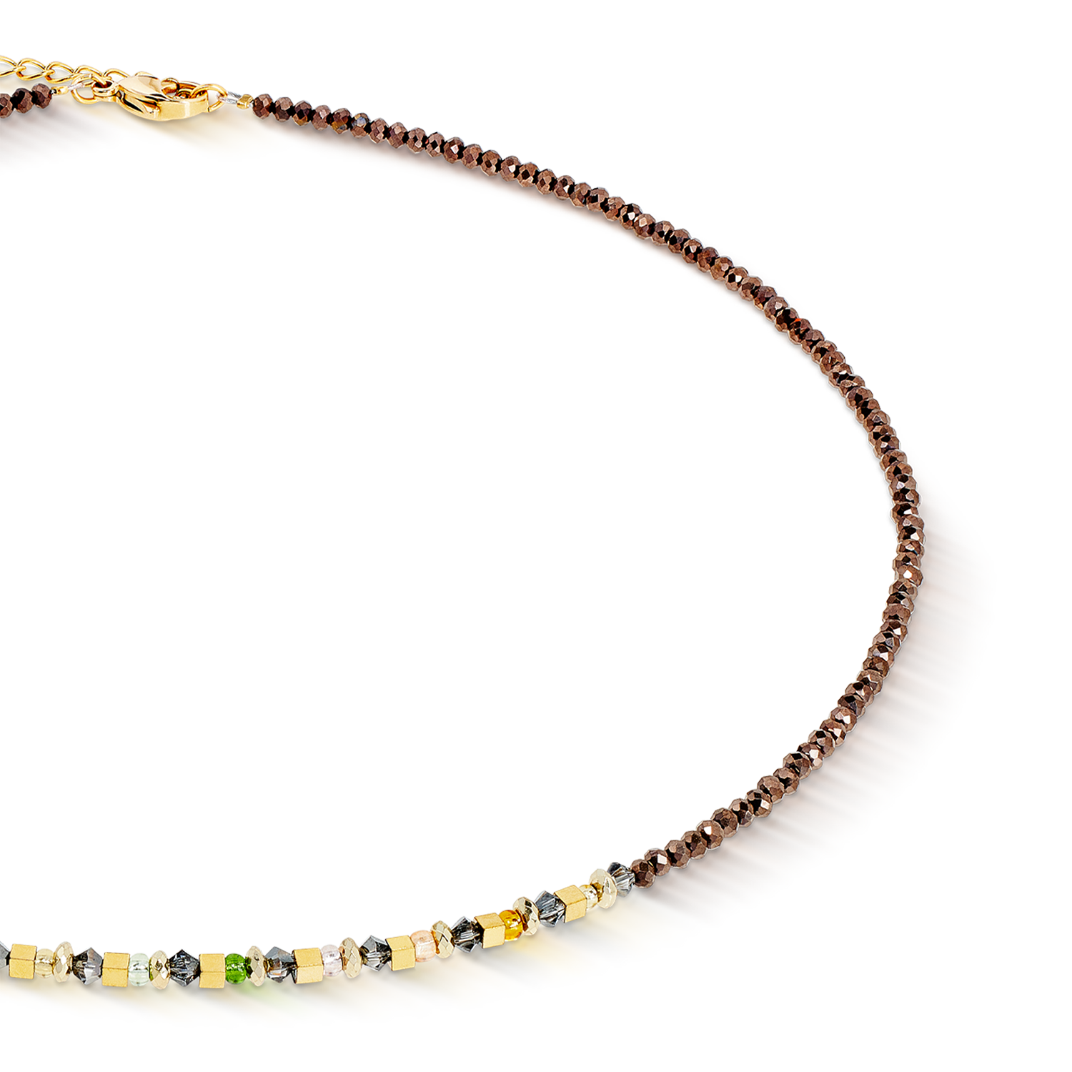 Necklace golden Whisper brown-olive