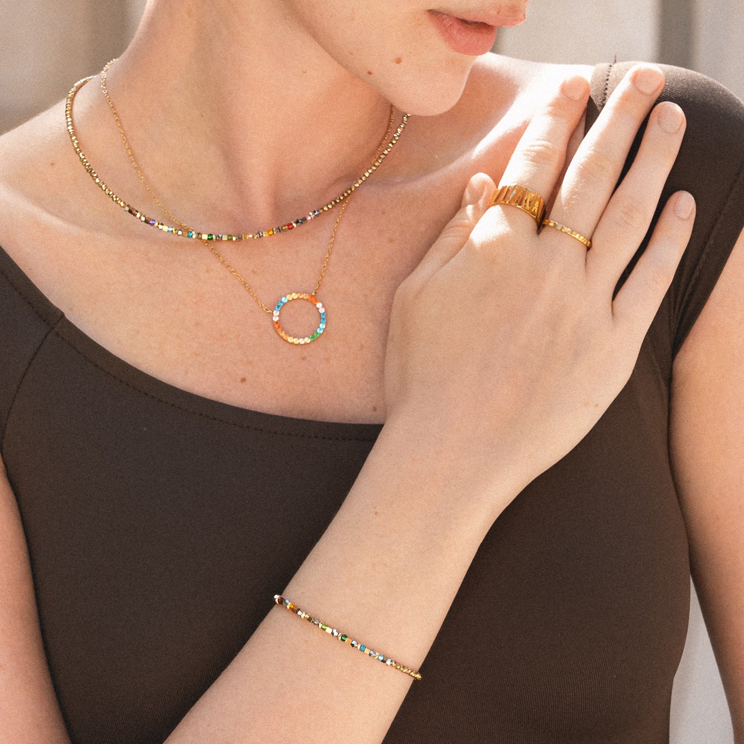 Necklace Golden Whisper Rainbow