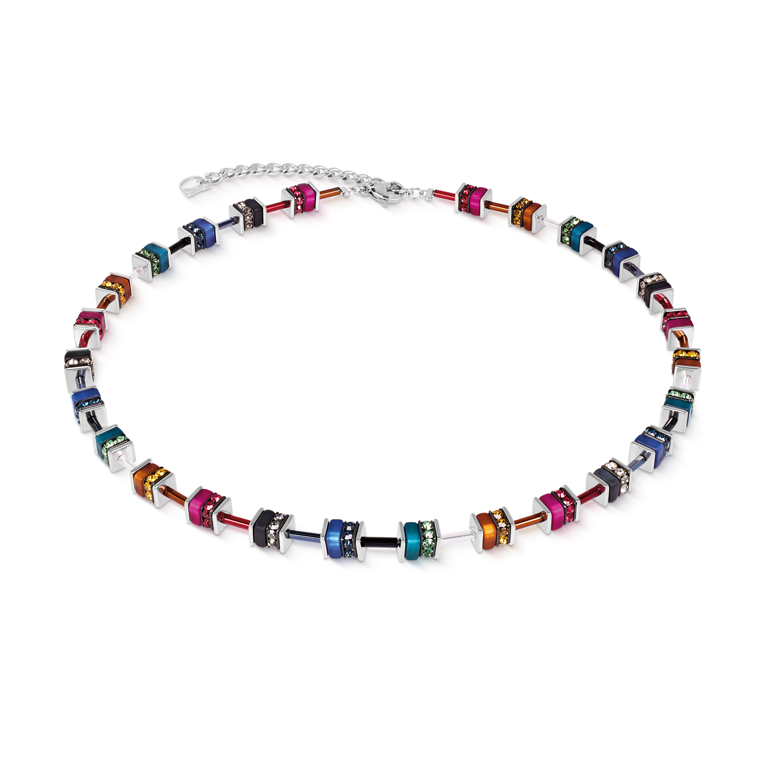 GeoCUBE® Necklace classic Polaris & Rhinestone multicolour Winter