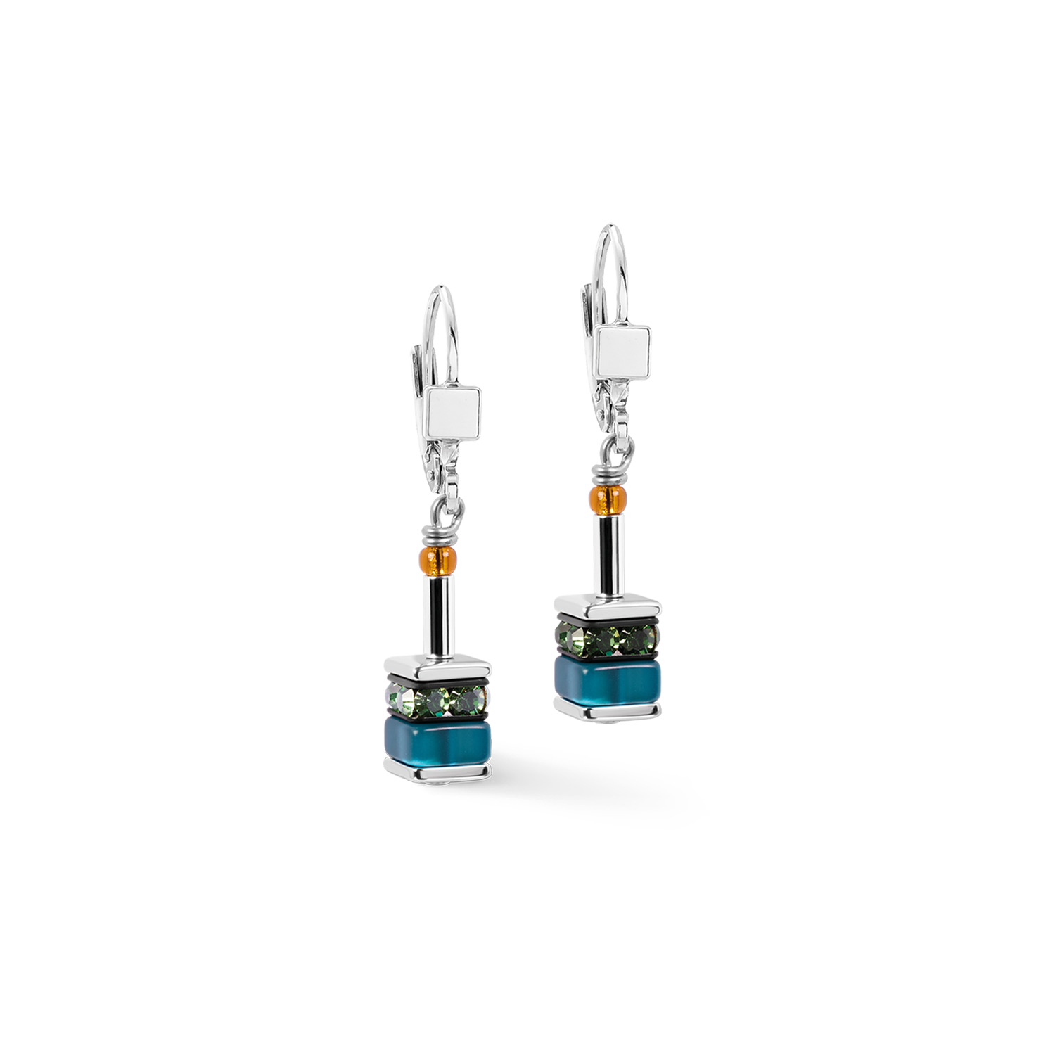 GeoCUBE® Earrings classic Polaris & Rhinestone multicolour Winter