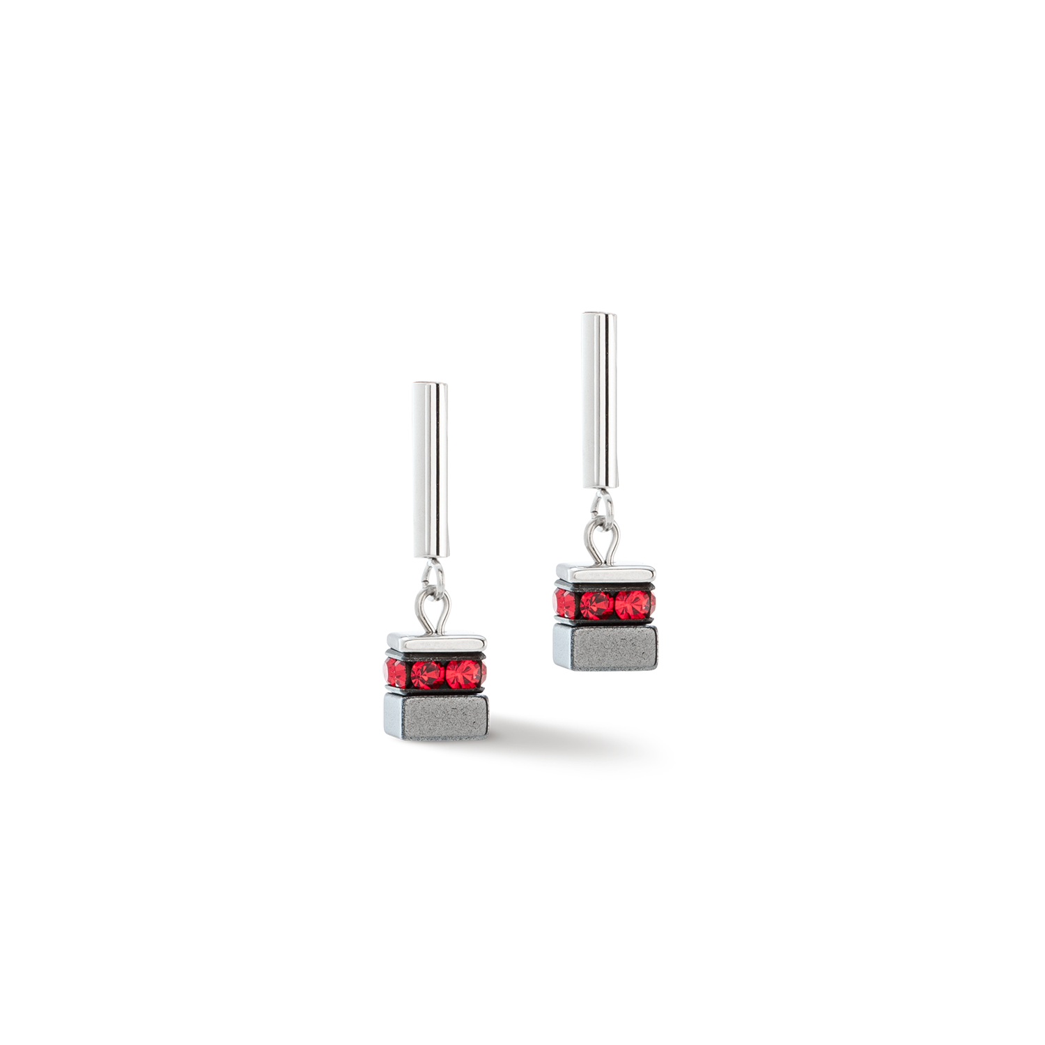 Sparkling Classic Chain earrings silver-red