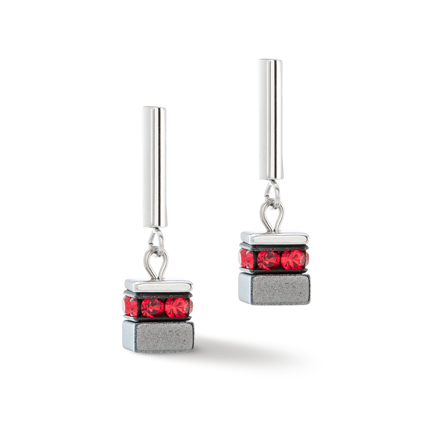 Sparkling Classic Chain earrings silver-red