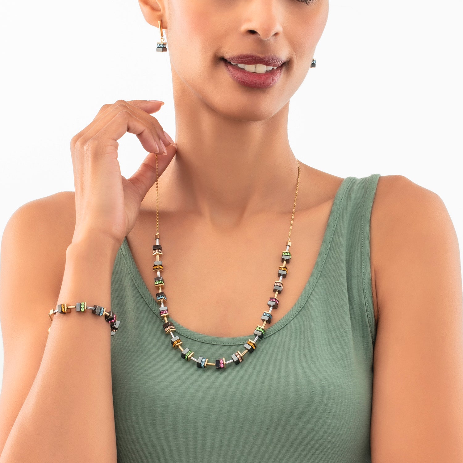 Sparkling Classic Chain earrings gold multicolour
