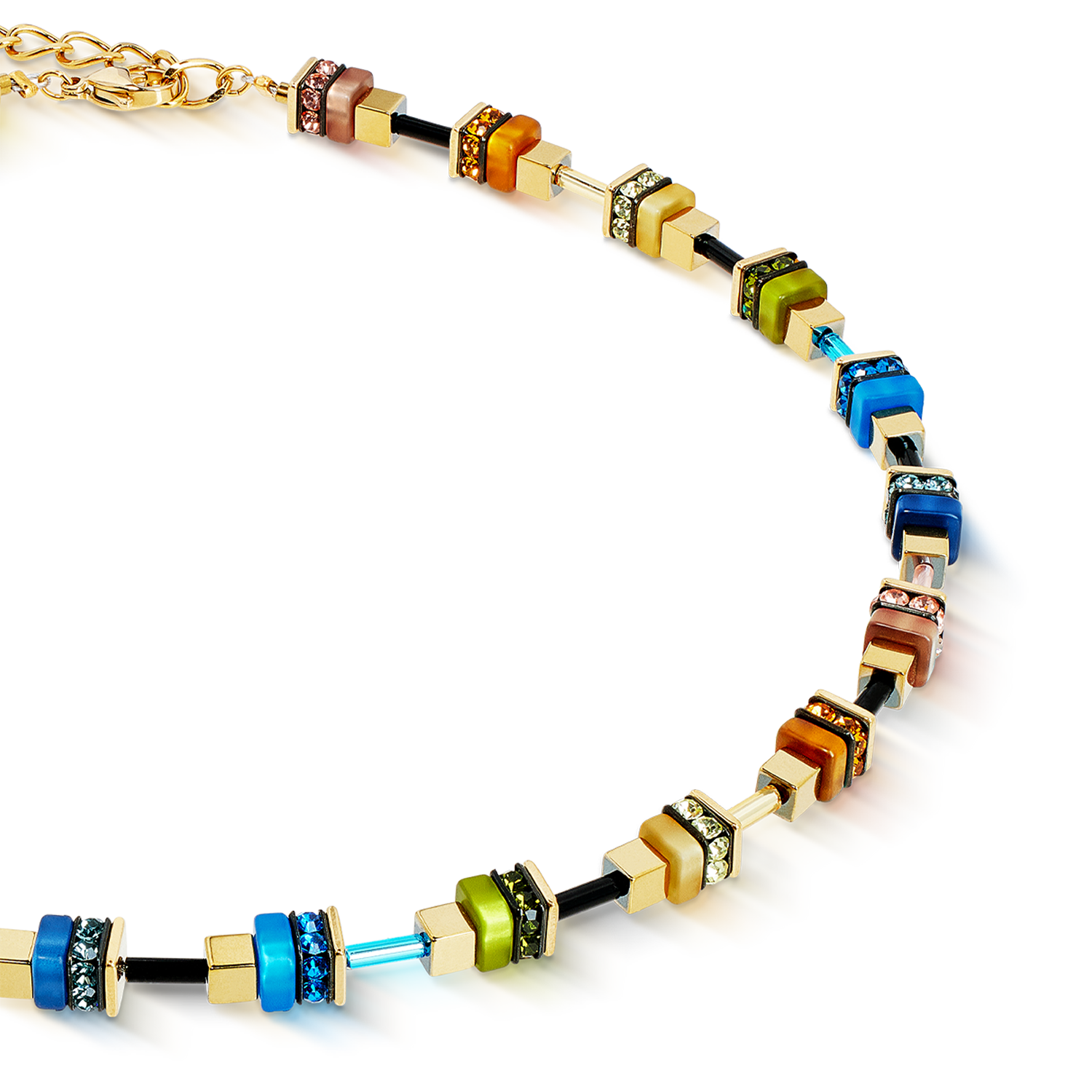 Necklace Autumn Glow Cube multicolour