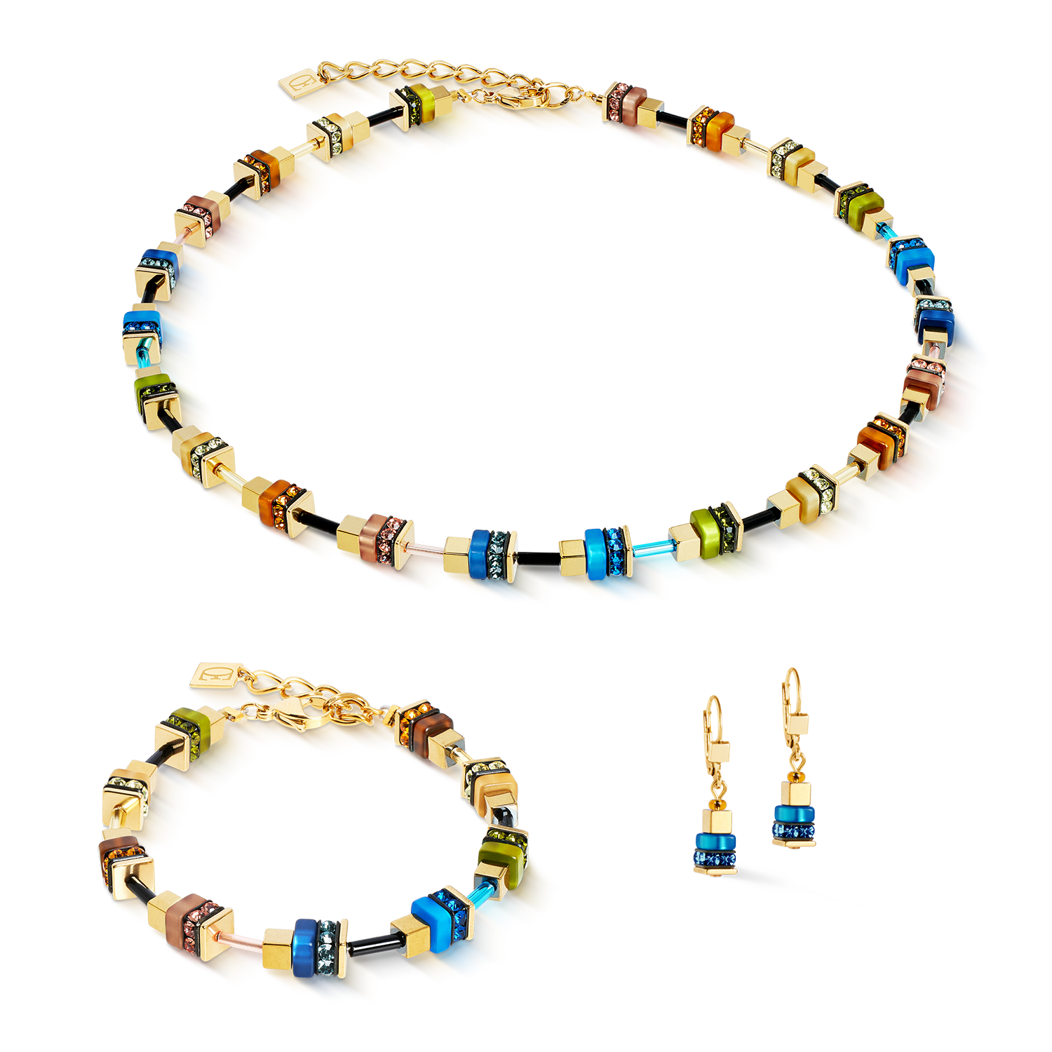Necklace Autumn Glow Cube multicolour