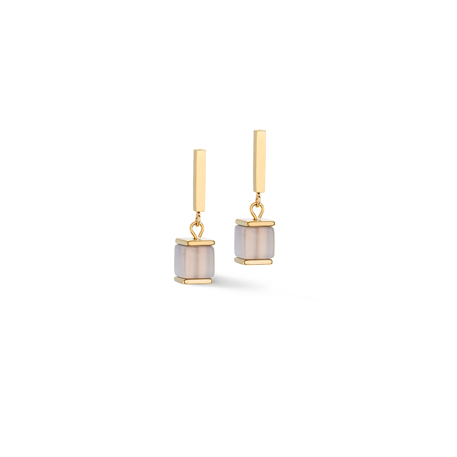 Earrings Precious Statement Cubes grey-peach