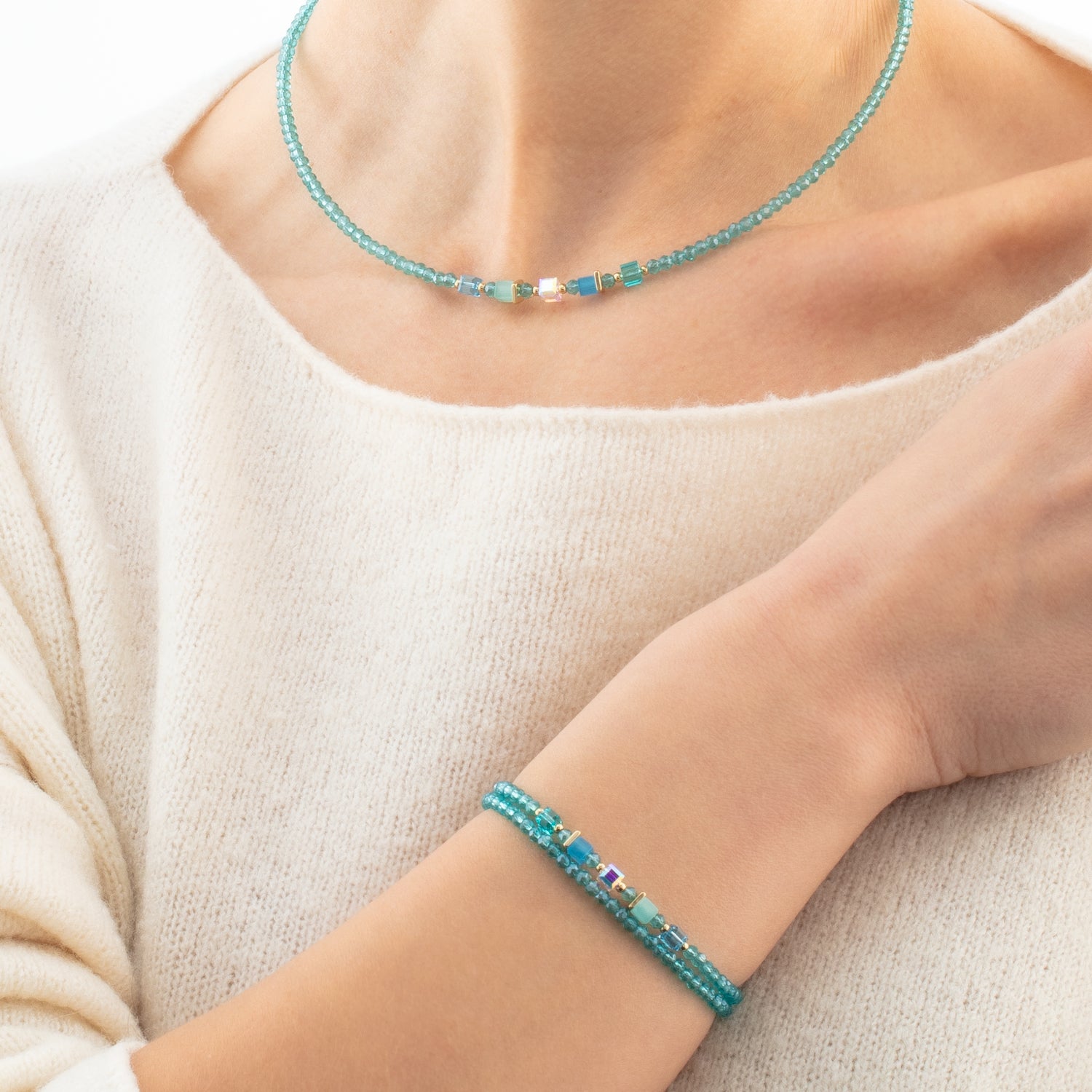 Joyful Colours Update Necklace gold-turquoise