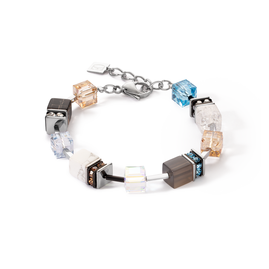 GeoCUBE® Iconic Statement Precious bracelet aqua-beige