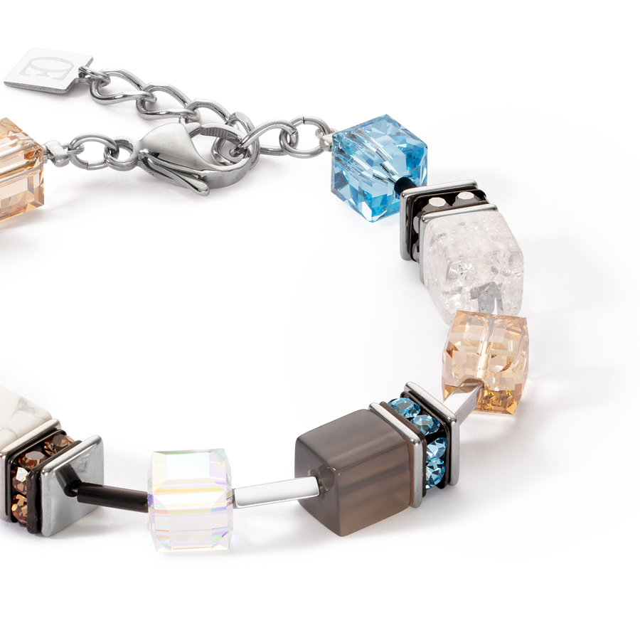 GeoCUBE® Iconic Statement Precious bracelet aqua-beige