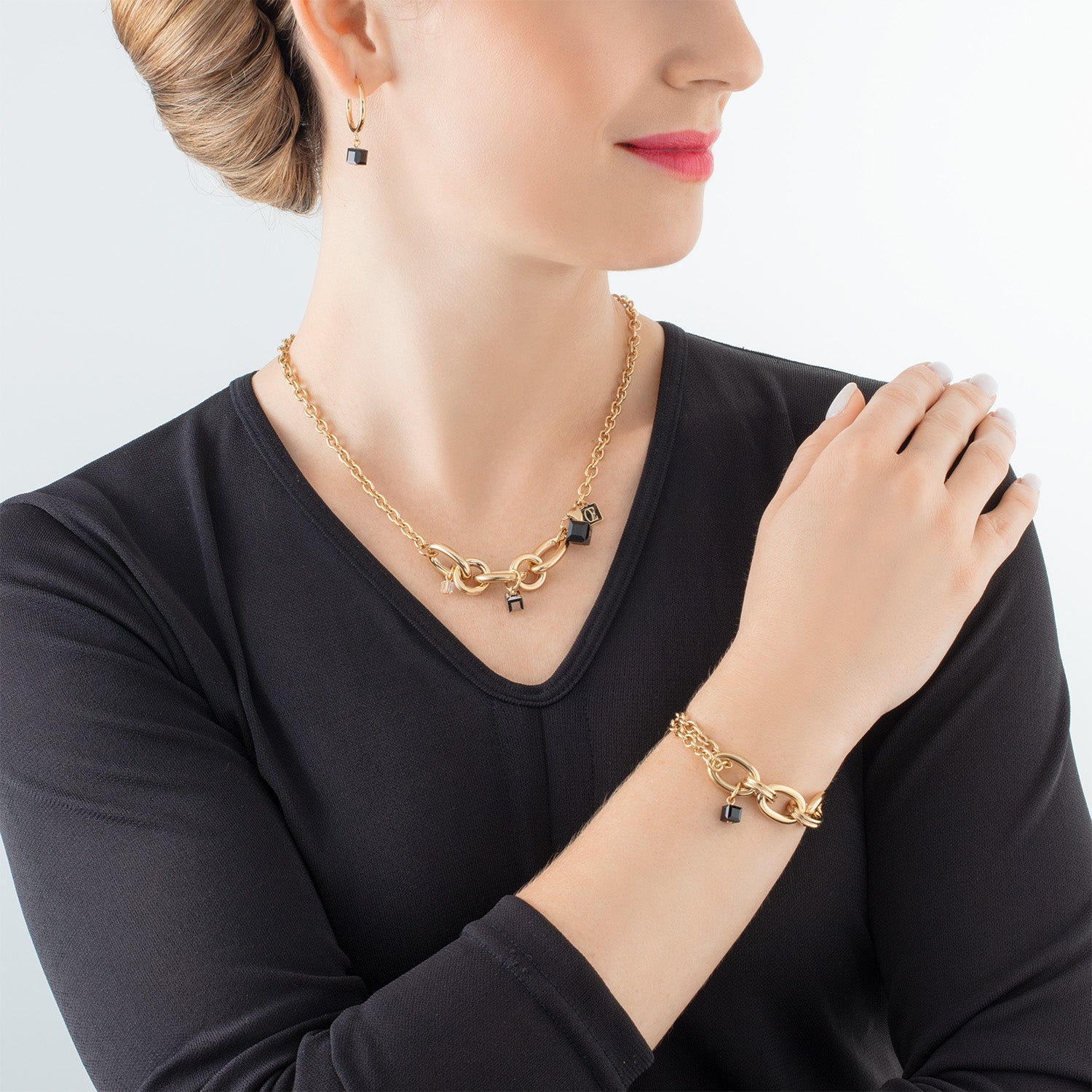Necklace Chunky Chain gold-black