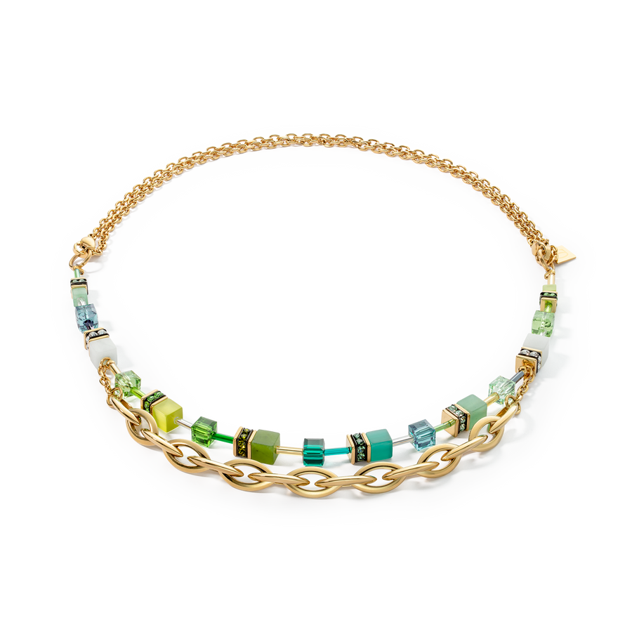 Necklace GeoCUBE® Festive Layer gold-green