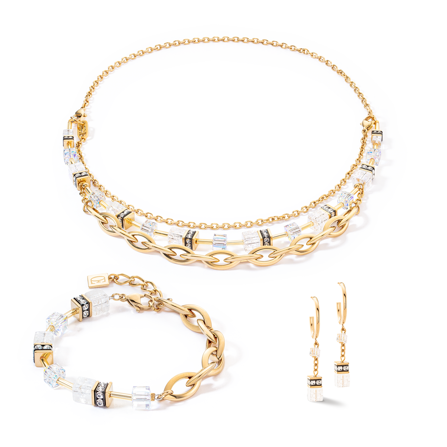 GeoCUBE® Festive Layer hoops gold-white