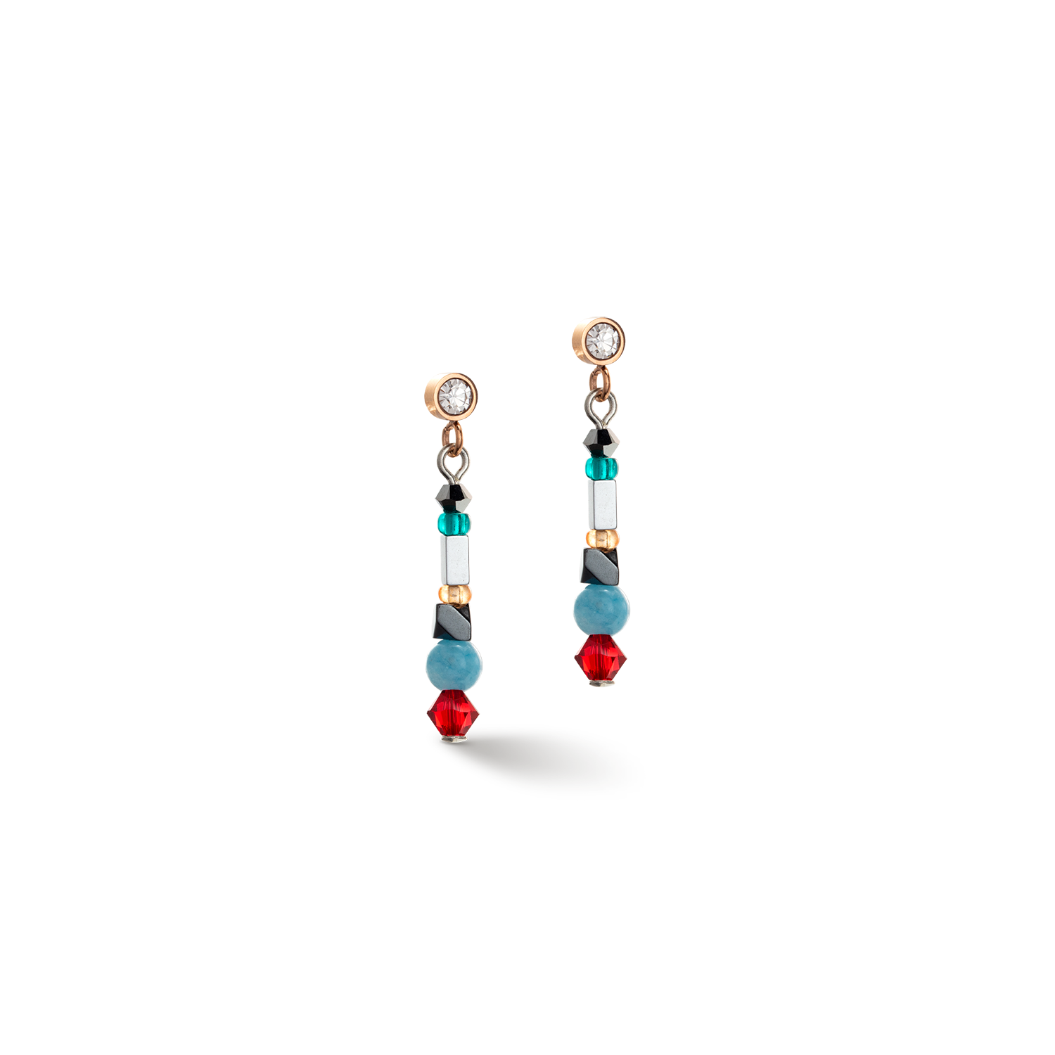 Sparkling Dot Gemstone earrings multicolour vintage