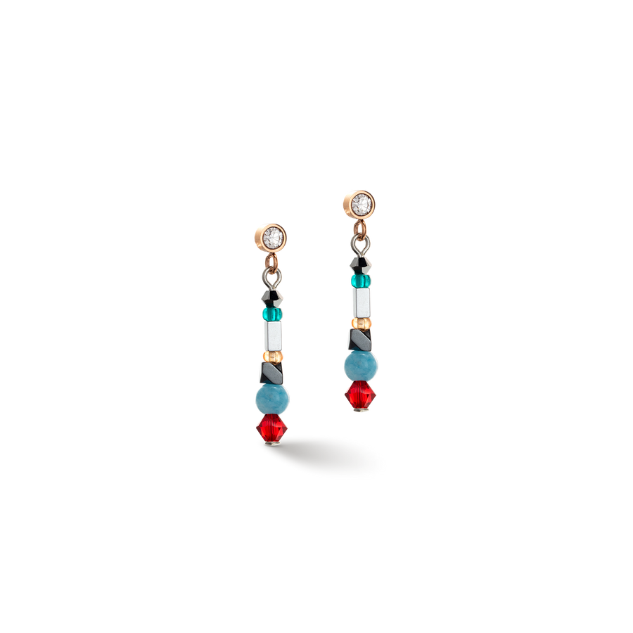 Sparkling Dot Gemstone earrings multicolour vintage