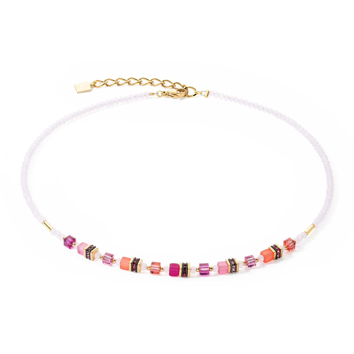 Necklace Mini Cubes Magenta