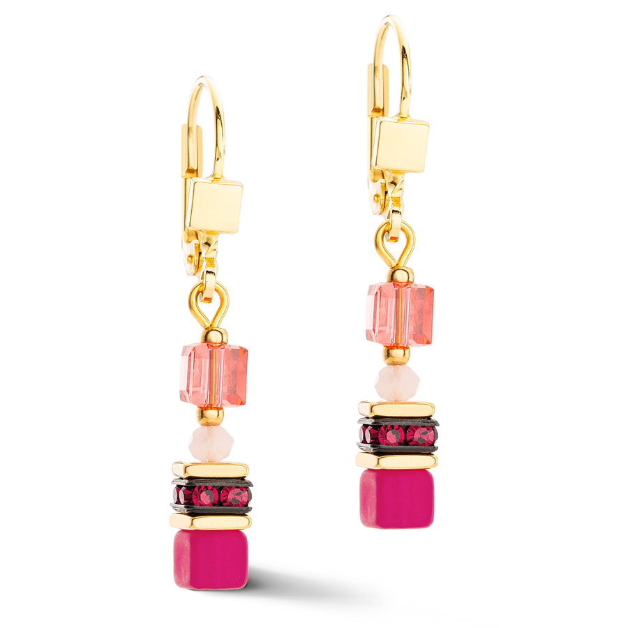 Earrings Mini Cubes Magenta