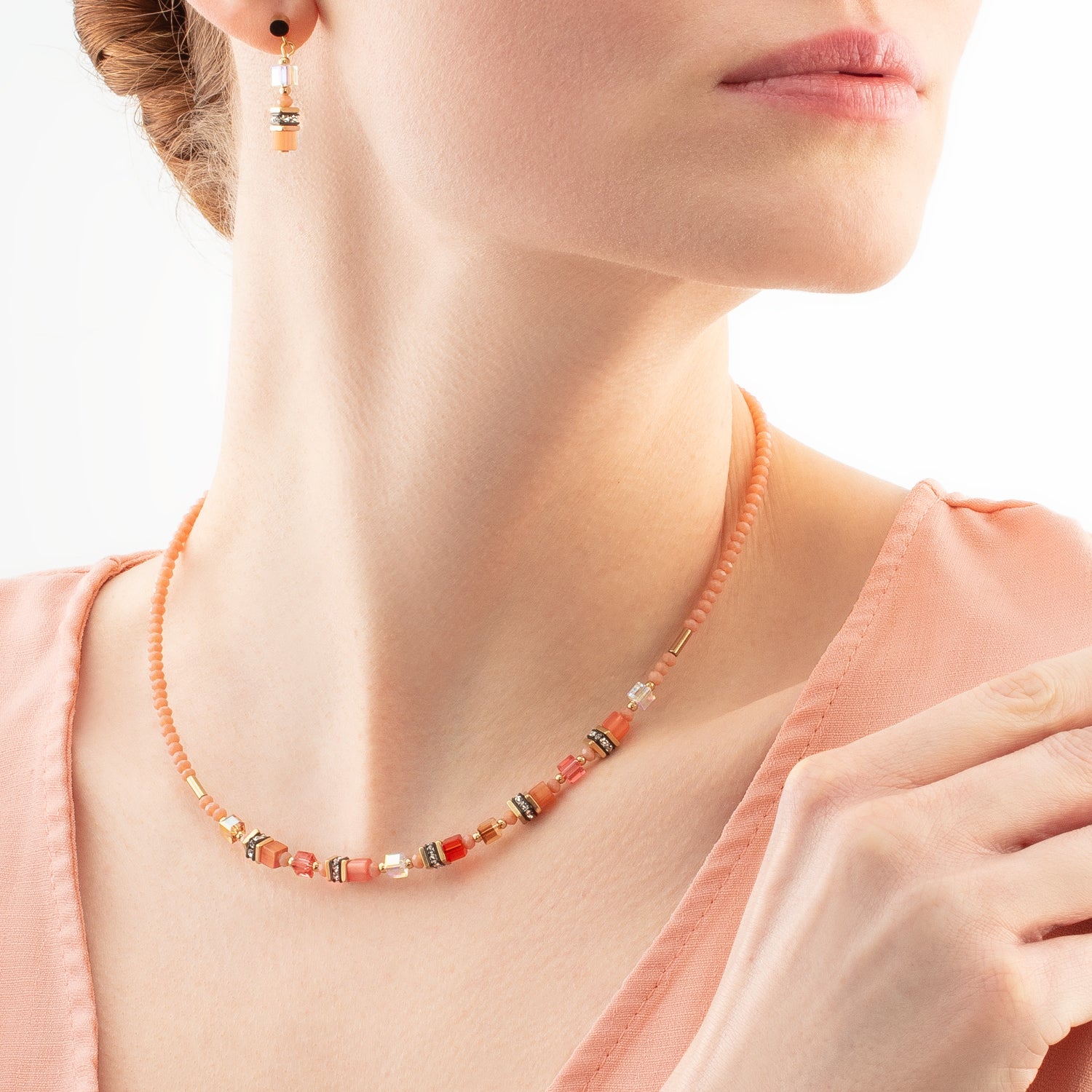 Earrings Mini Cubes orange