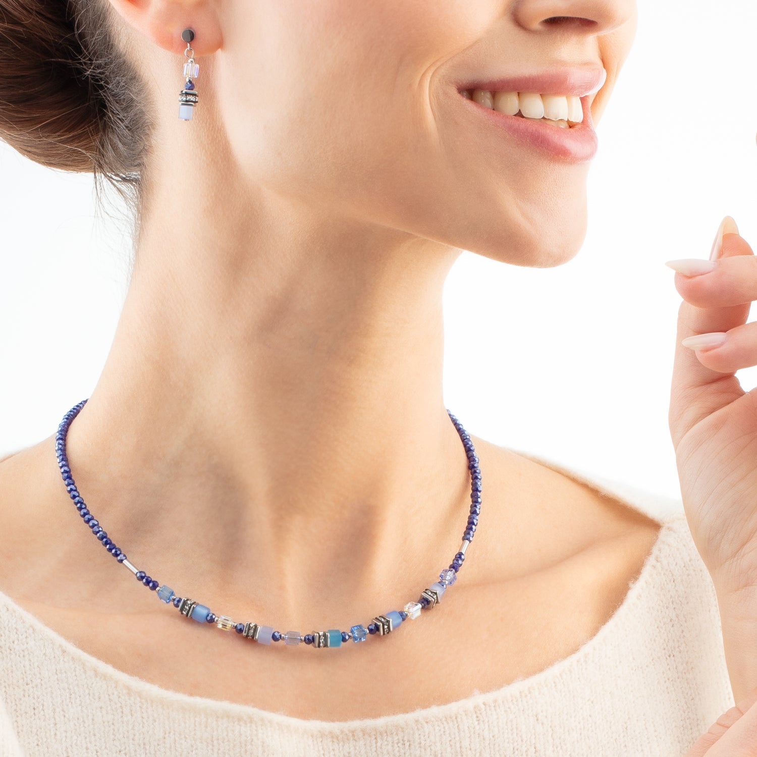 Earrings Mini Cubes blue