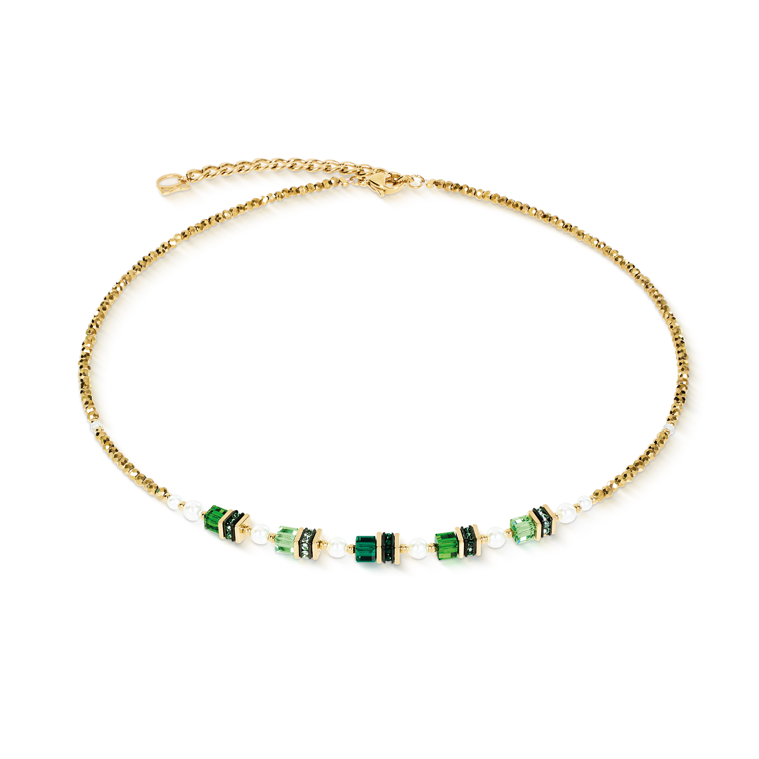 Necklace Sparkling Princess gold-emerald