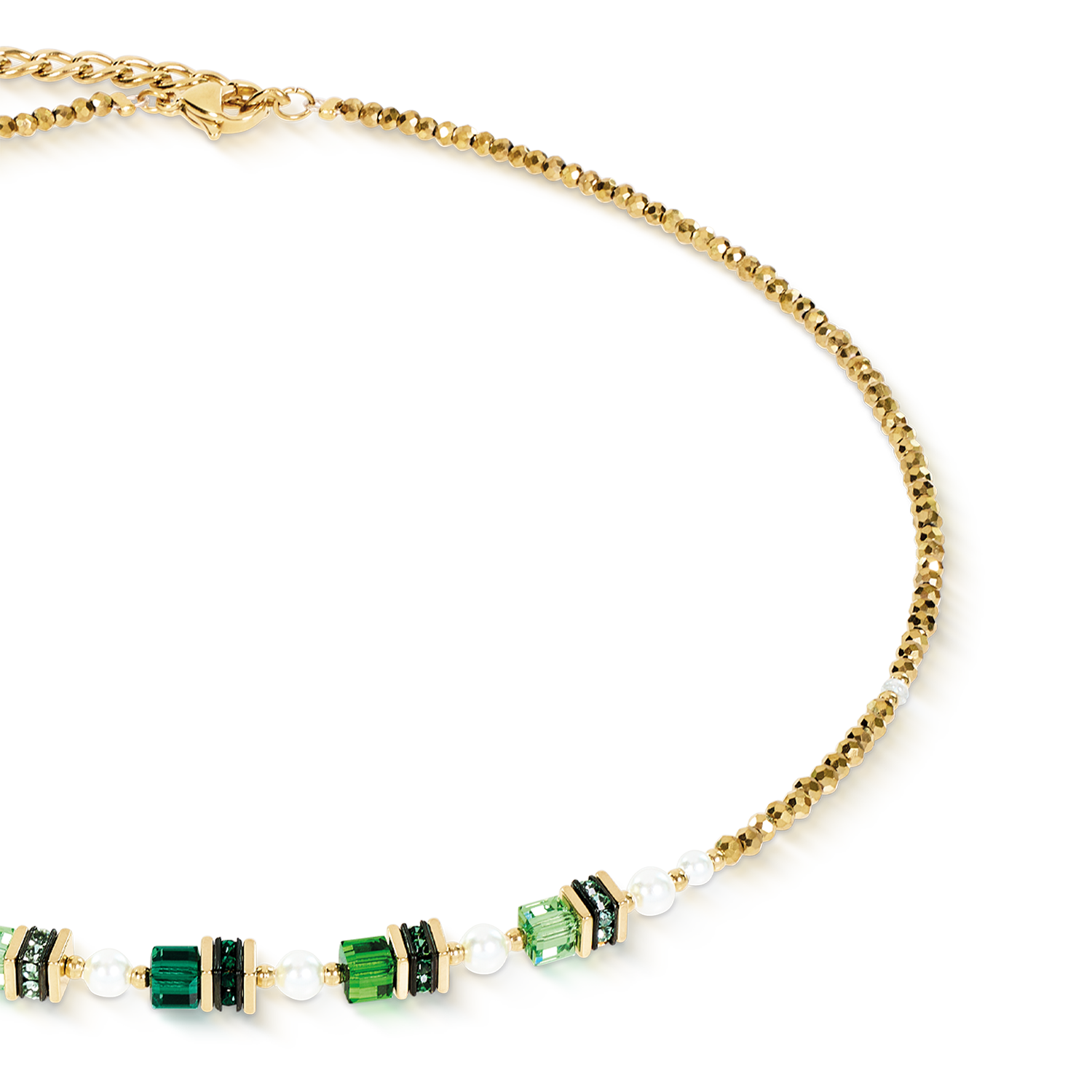 Necklace Sparkling Princess gold-emerald