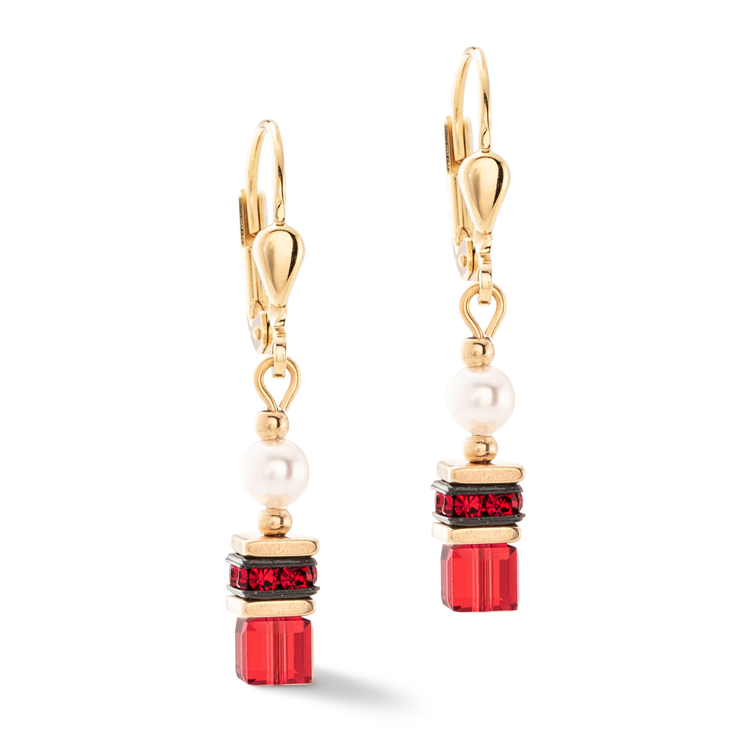 Sparkling Princess earrings gold-red