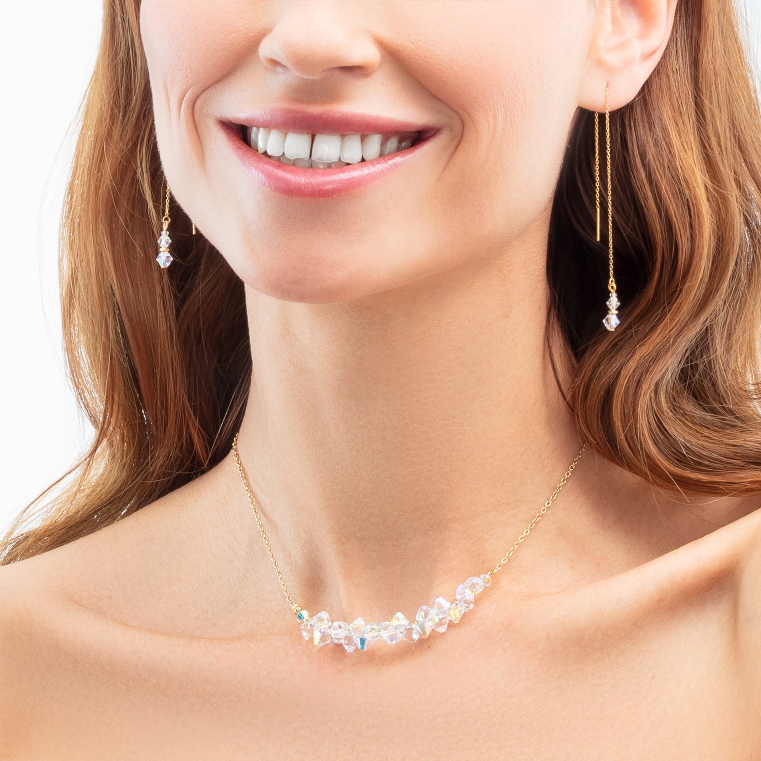 Earrings Dancing Crystals Pure gold-crystal