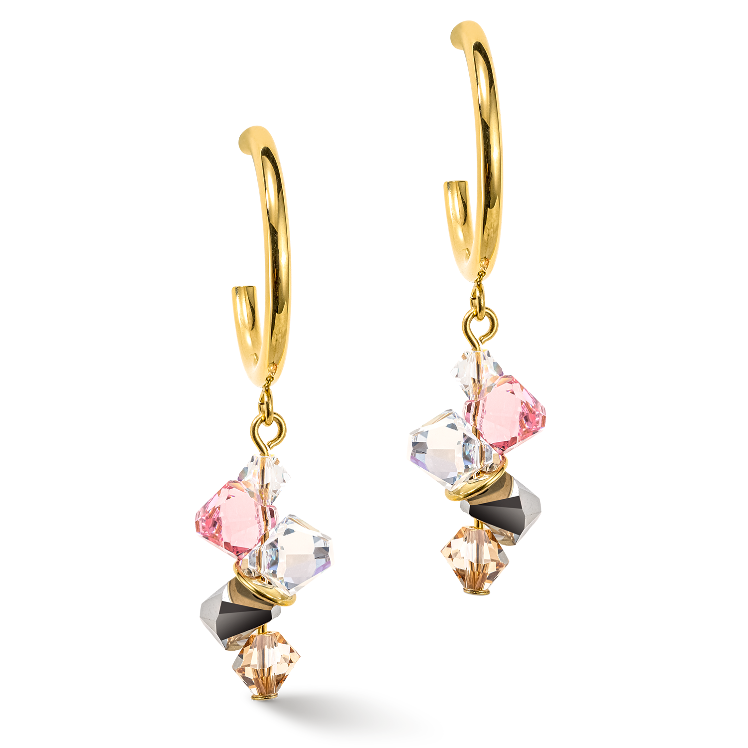 Dancing Crystals earrings gold light rose