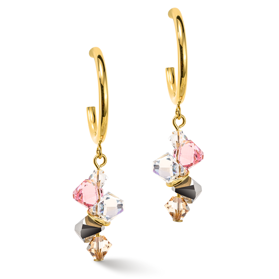 Dancing Crystals earrings gold light rose