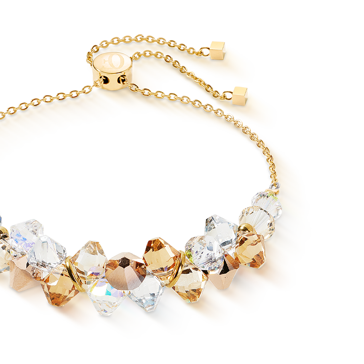 Dancing Crystals bracelet gold-beige