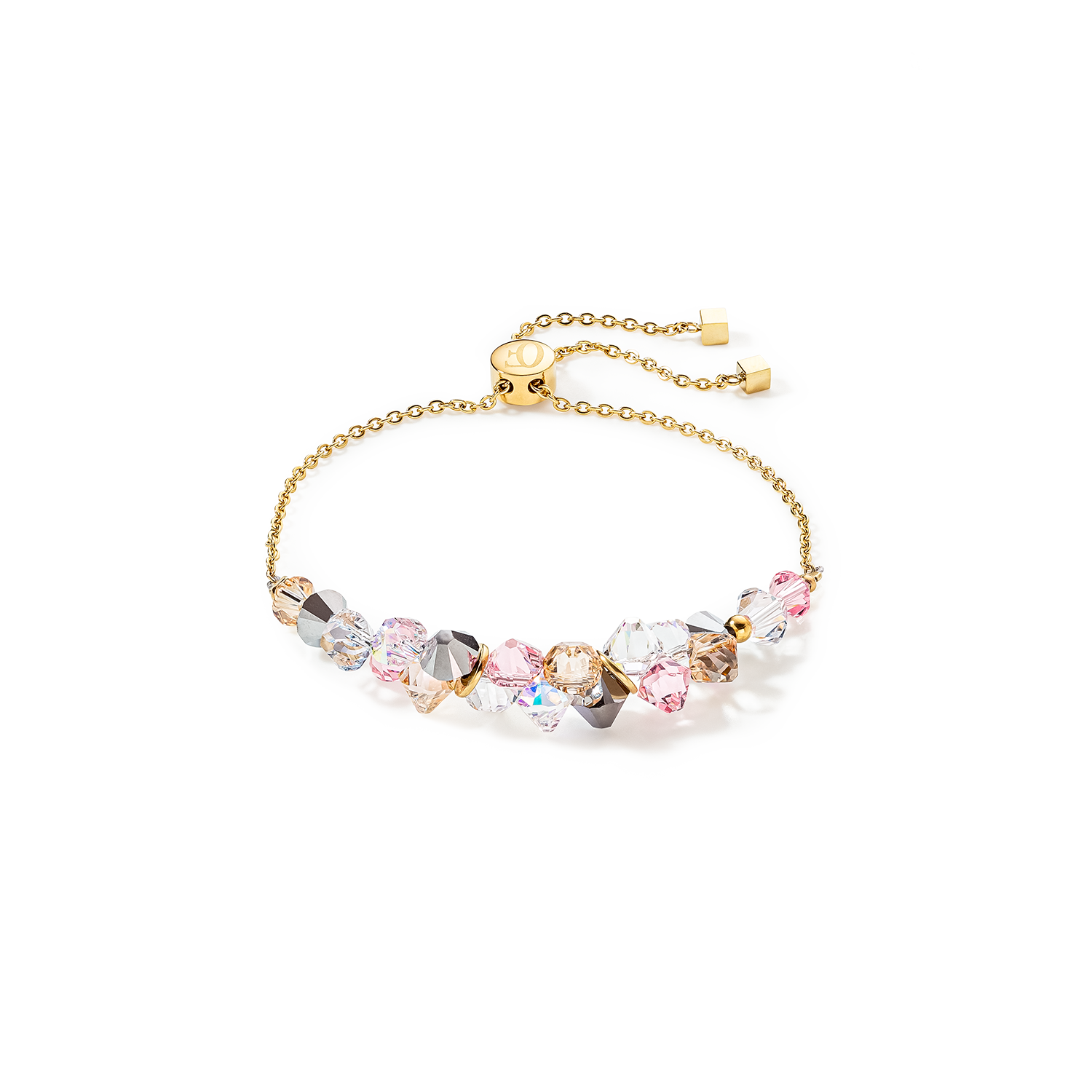 Dancing Crystals bracelet gold light rose