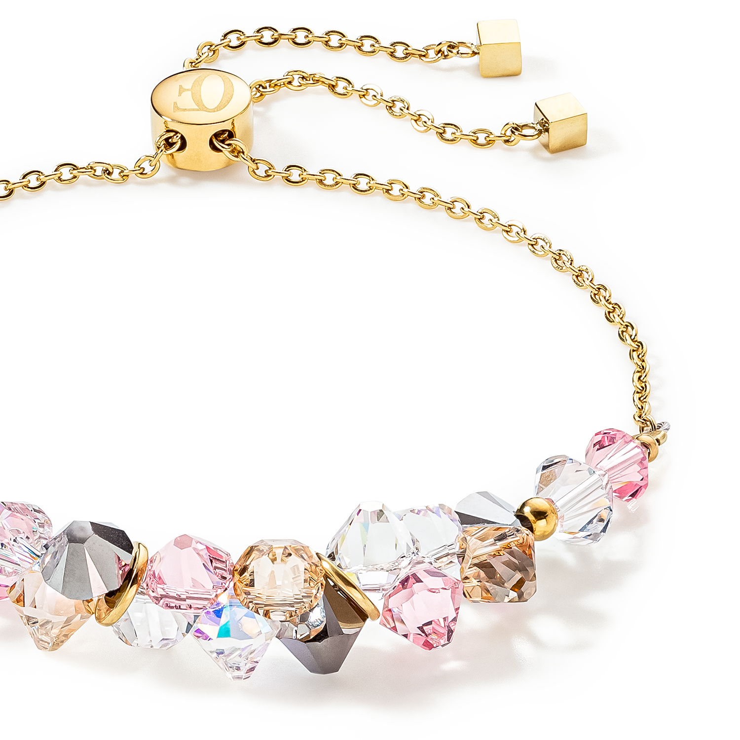 Dancing Crystals bracelet gold light rose