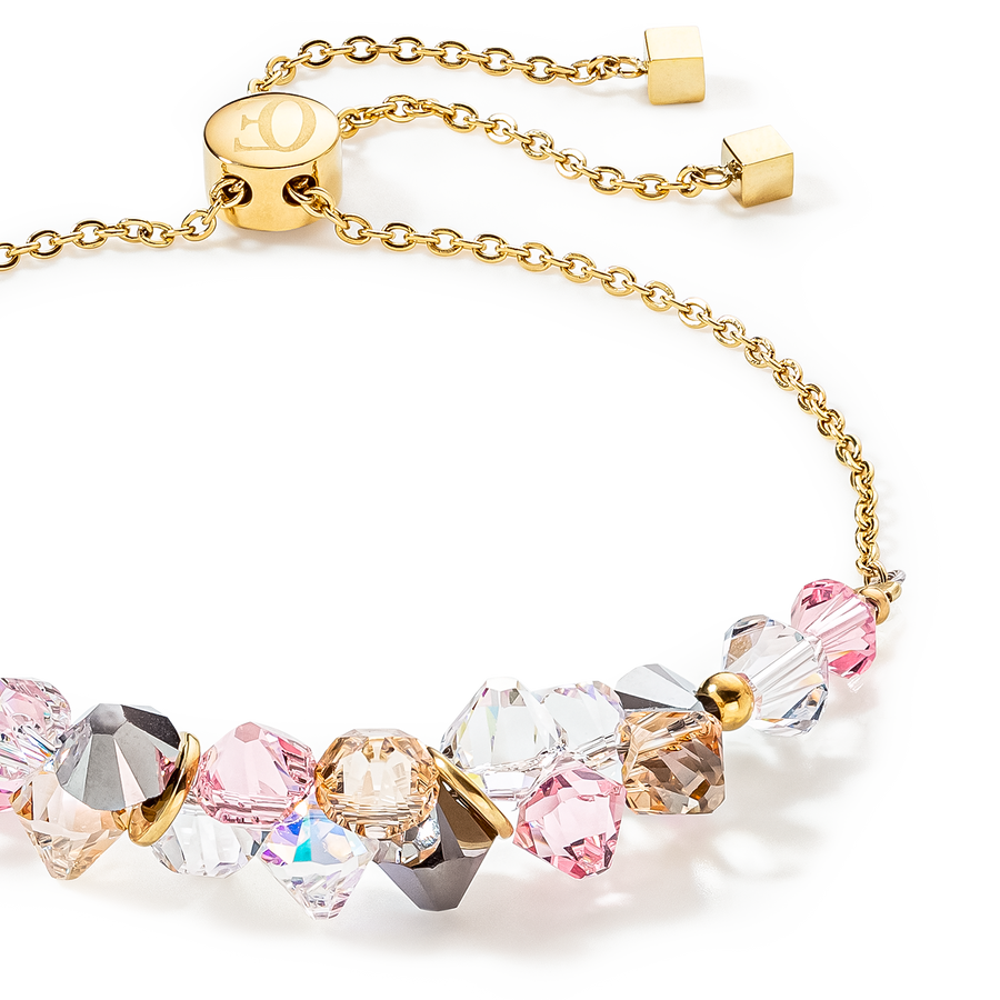Dancing Crystals bracelet gold light rose