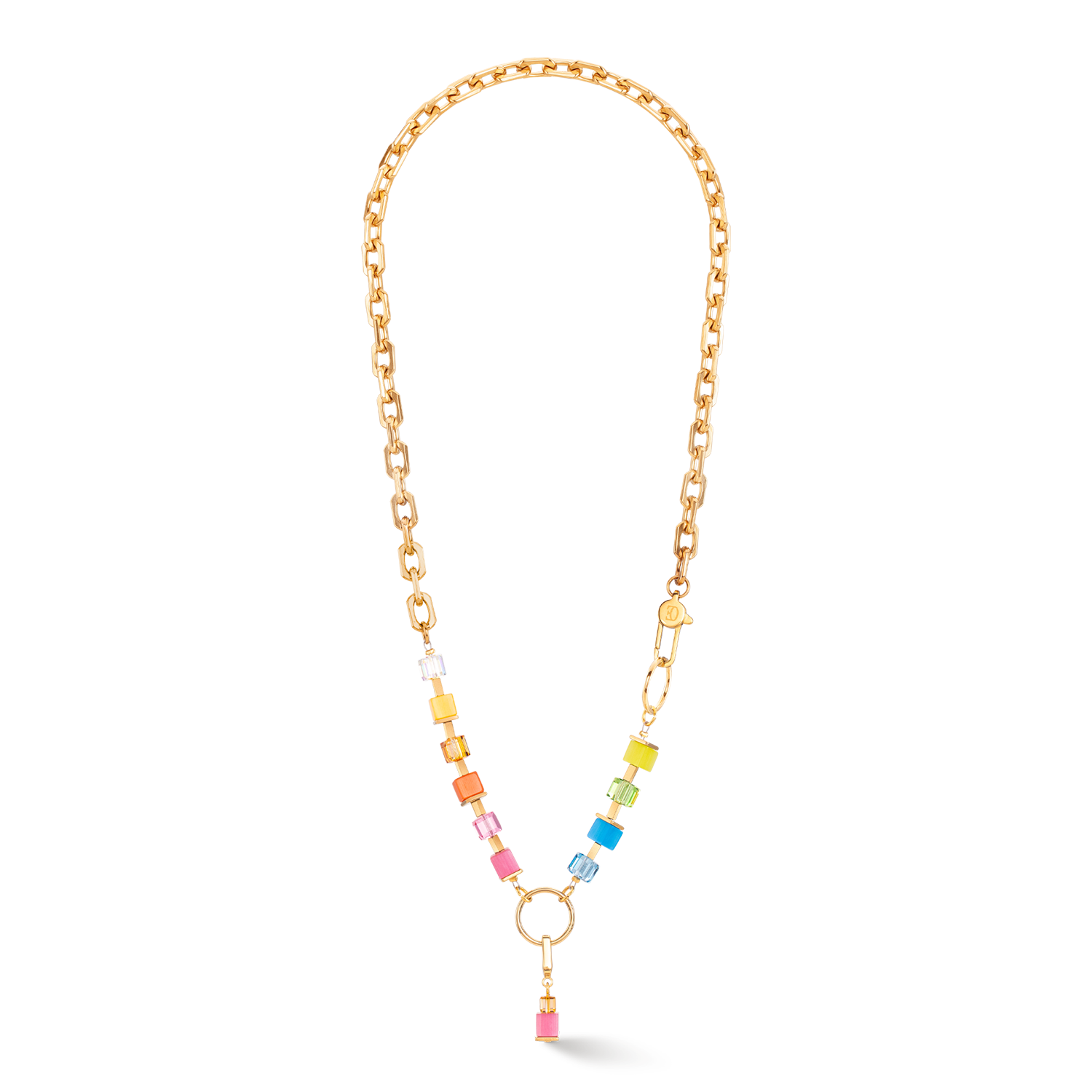 Necklace Cube Fusion Charm gold-rainbow