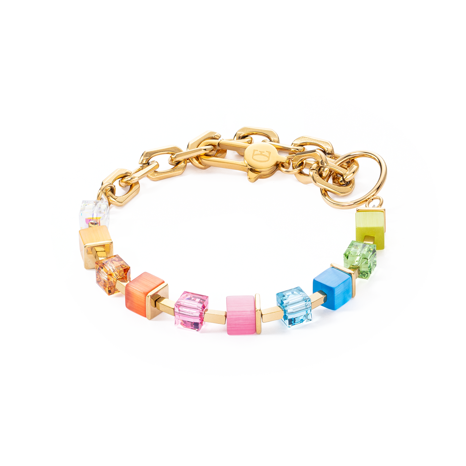 Bracelet Cube Fusion Charm gold-rainbow