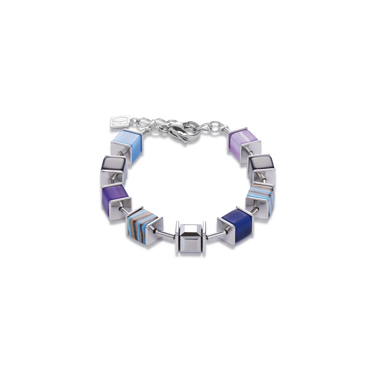 GeoCUBE® Bracelet Crystals malachite blue-purple