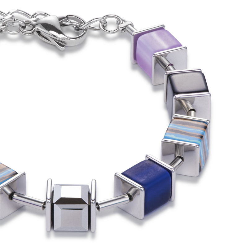GeoCUBE® Bracelet Crystals malachite blue-purple