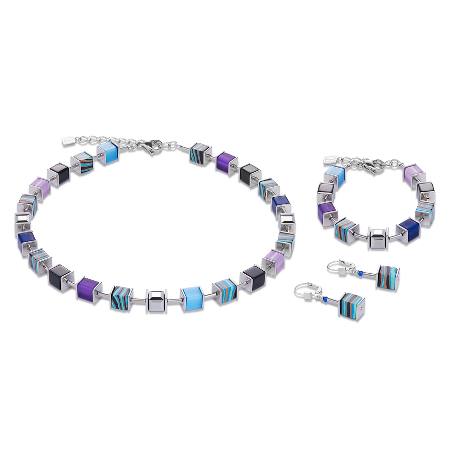 GeoCUBE® Bracelet Crystals malachite blue-purple