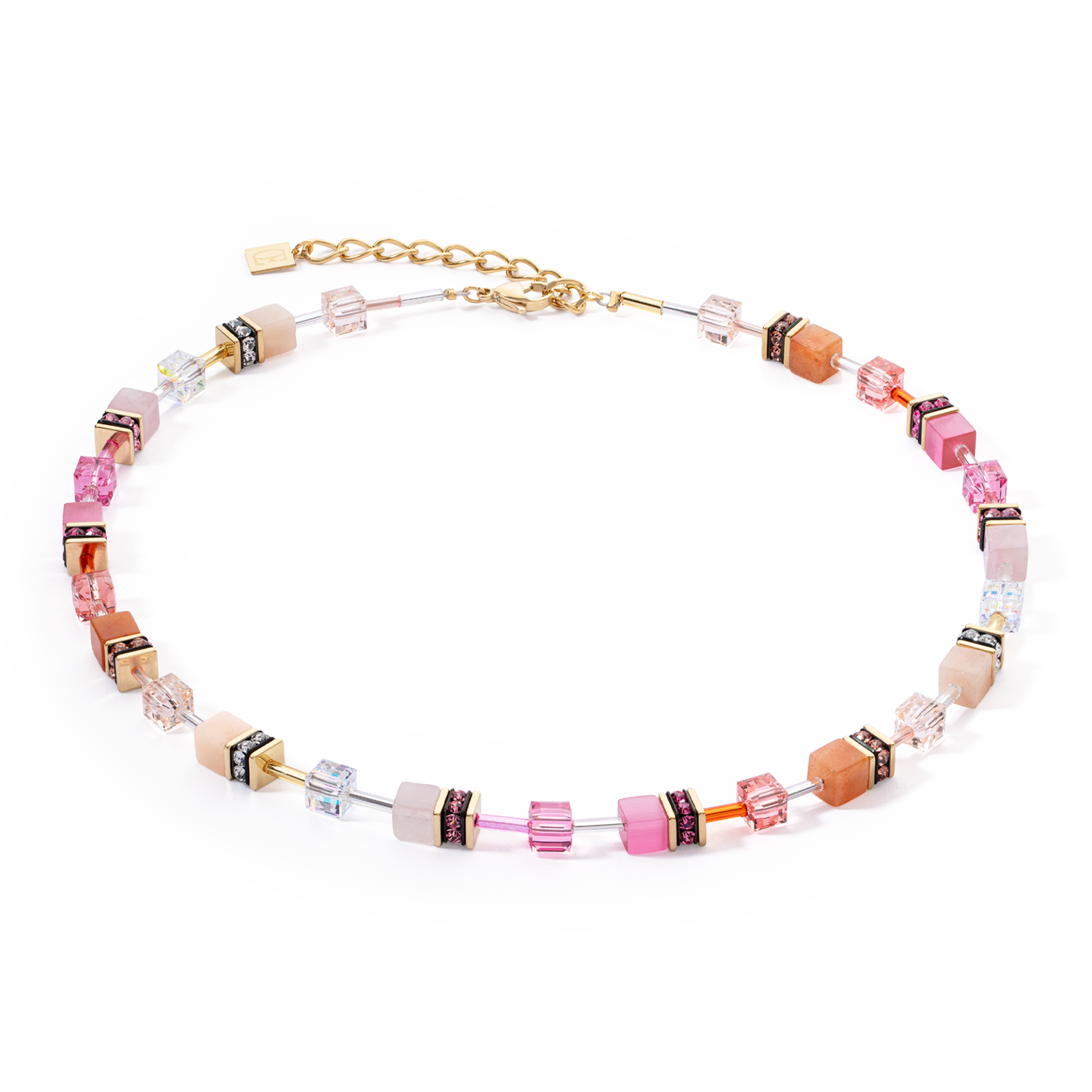 GeoCUBE® Iconic Precious necklace rose-orange