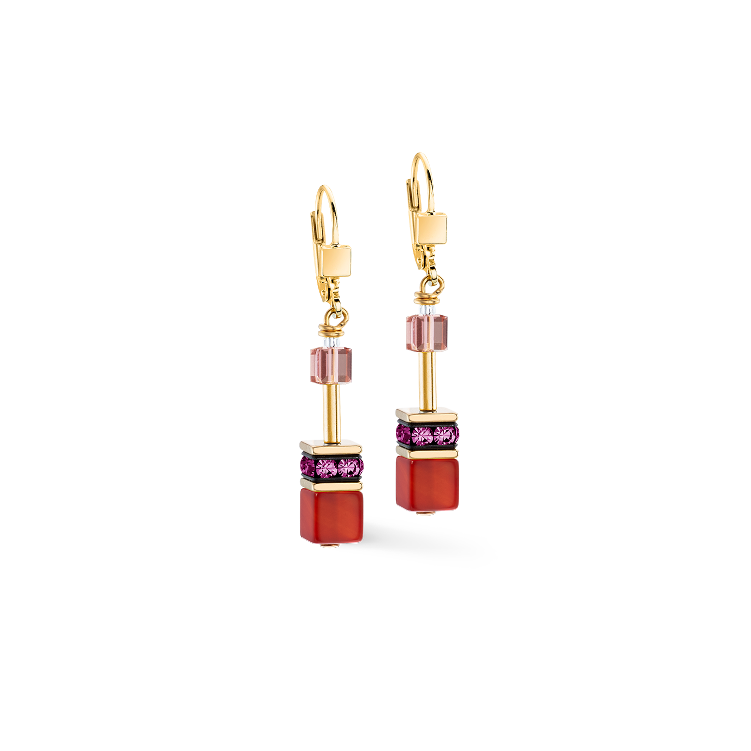 GeoCUBE® Iconic Precious earring Festive red