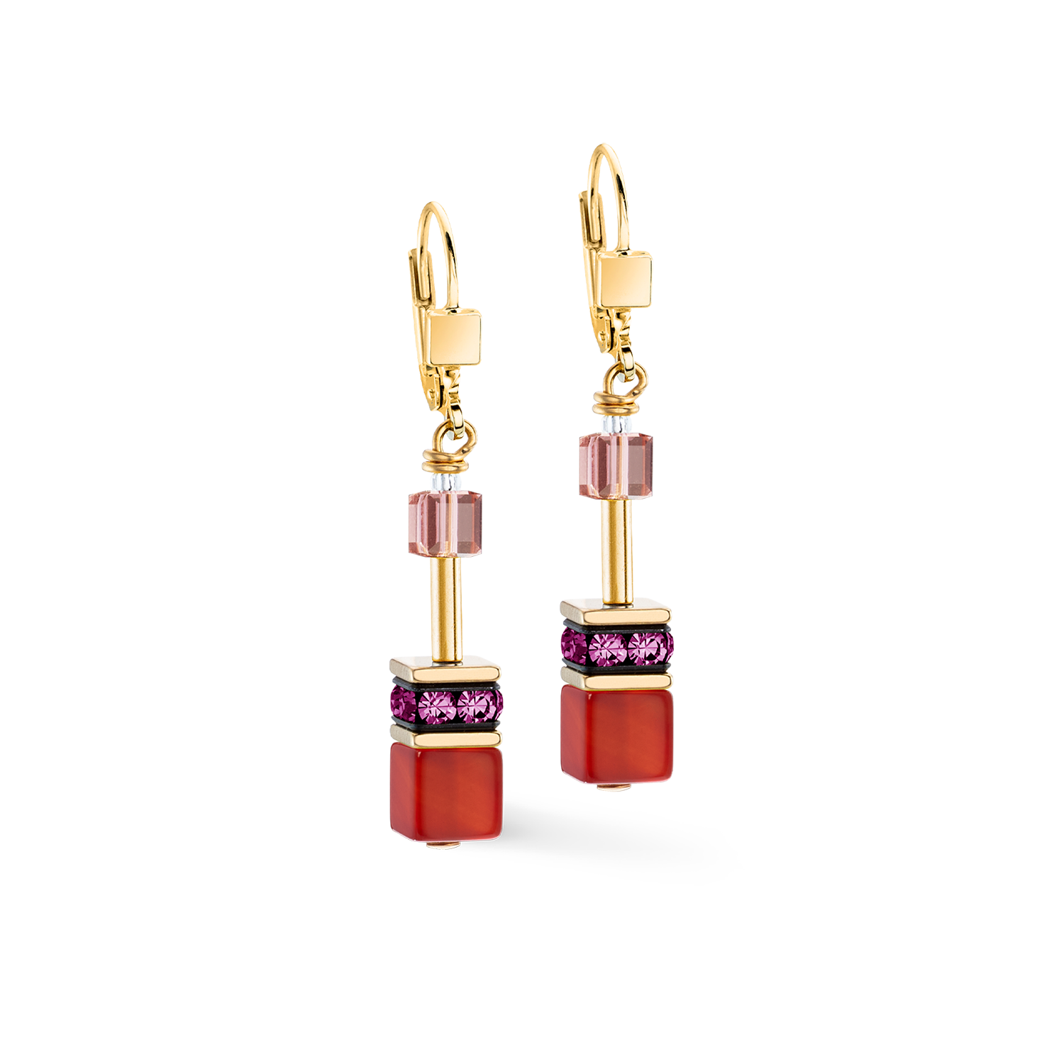 GeoCUBE® Iconic Precious earring Festive red