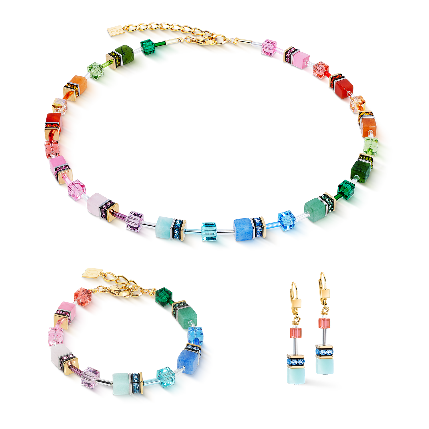 GeoCUBE® Iconic Precious earring Rainbow