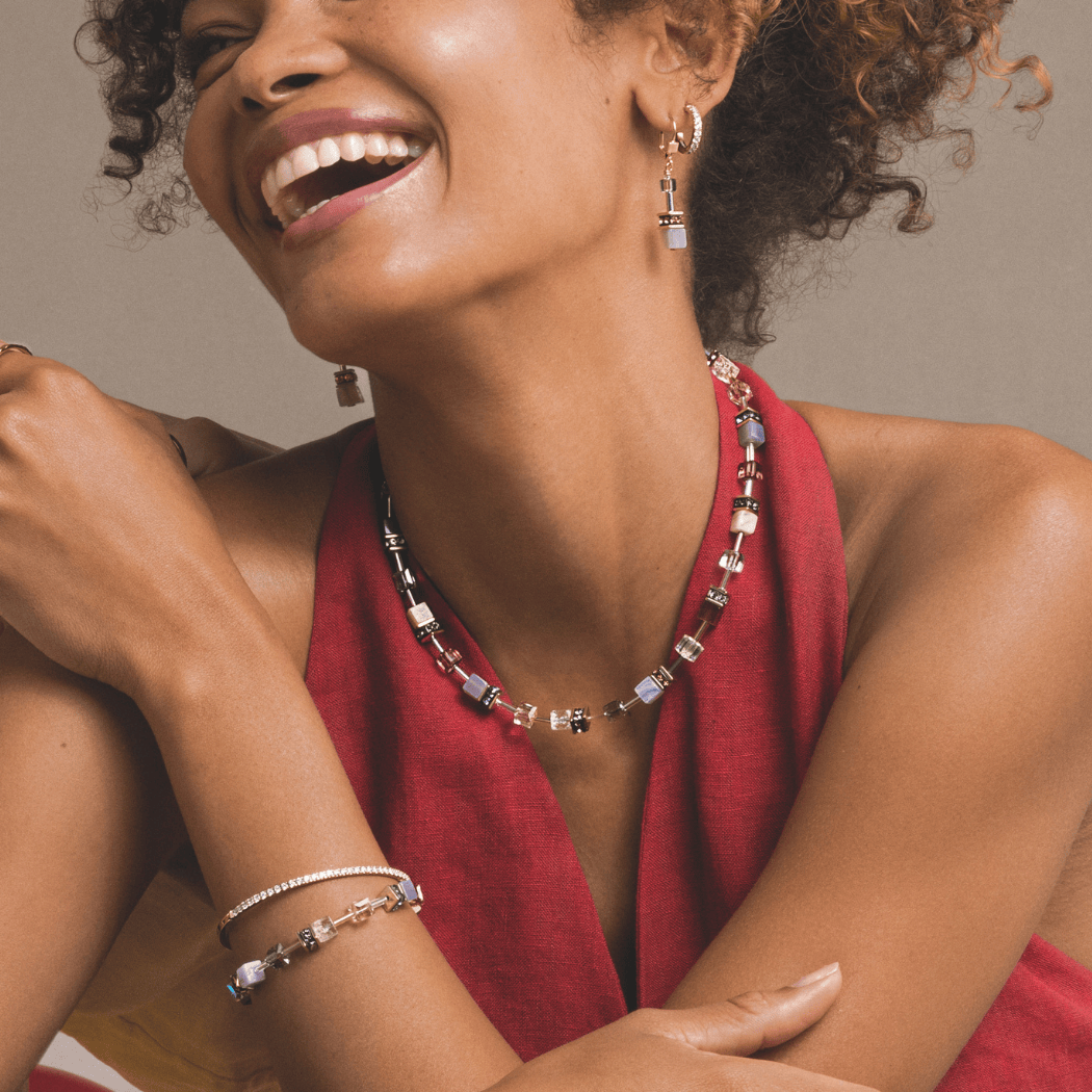 GeoCUBE® Iconic Precious earrings Golden Blush