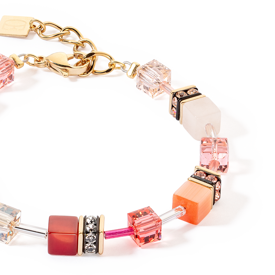 GeoCUBE® Iconic Precious bracelet red-beige
