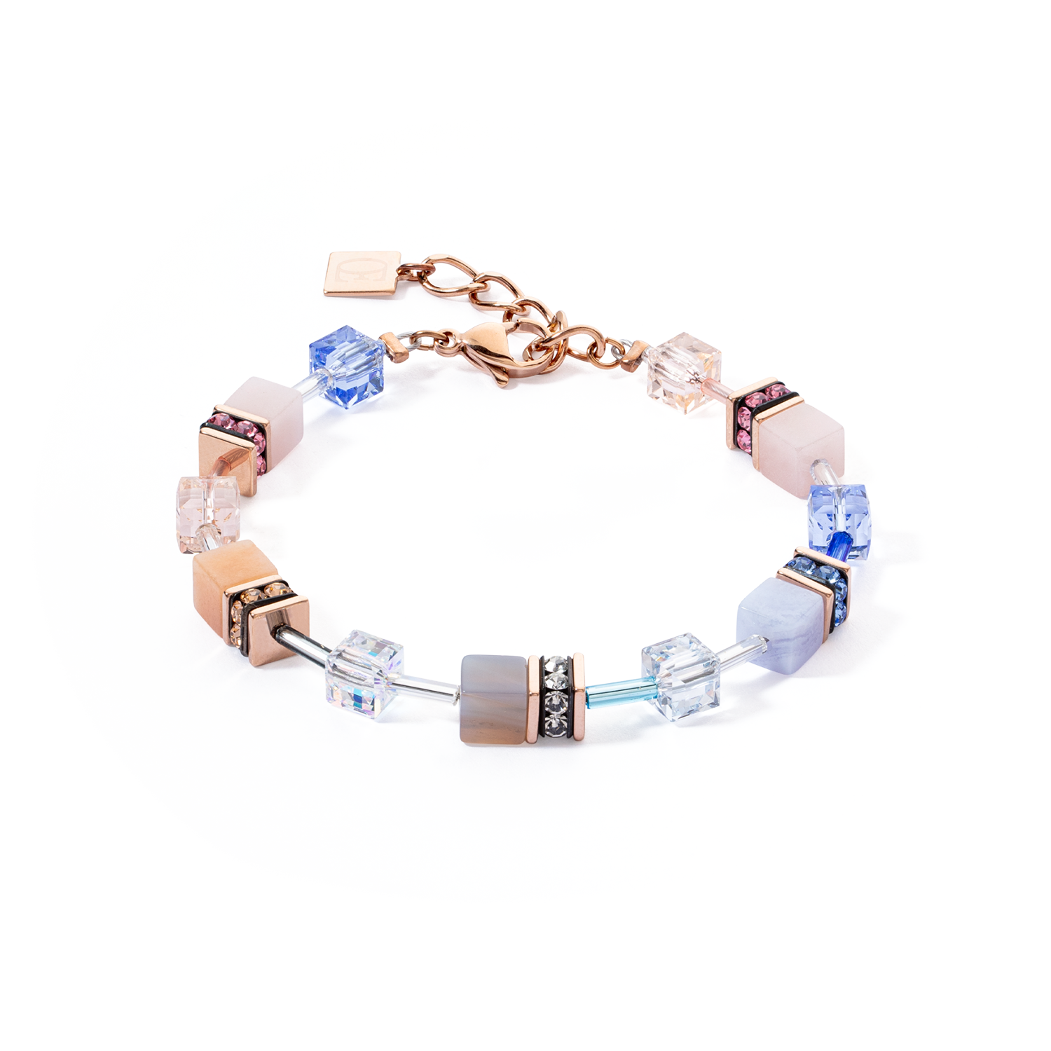 GeoCUBE® Iconic Precious bracelet light blue-beige