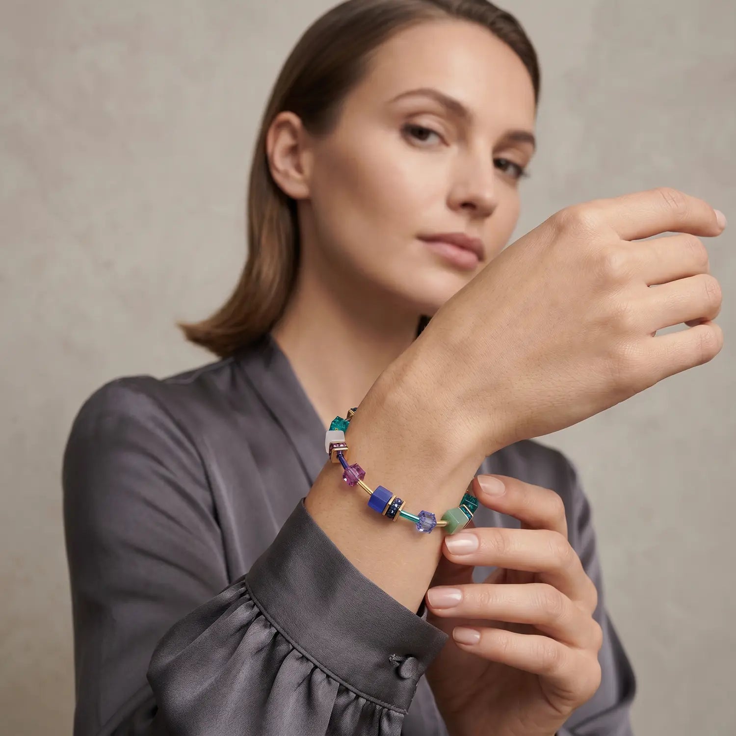 COEUR DE LION GeoCUBE® Iconic Precious Bracelet Gem Harmony – on model