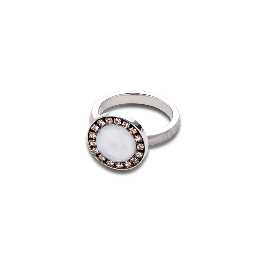 Ring  Crystals & two-tone glass white