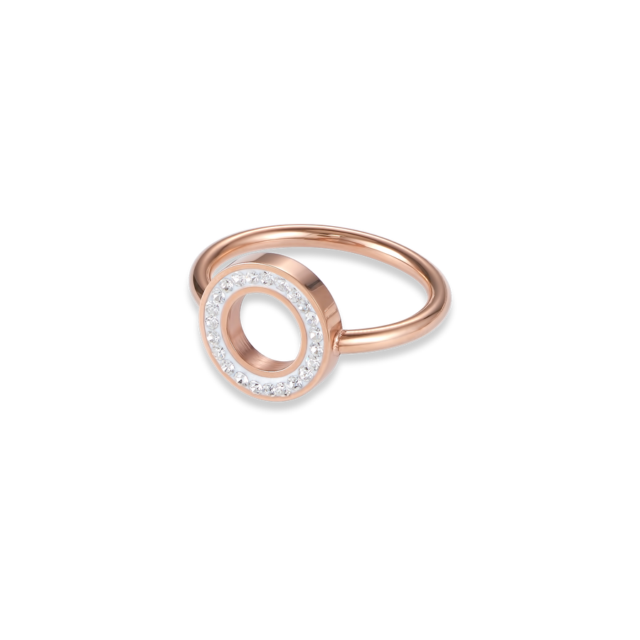 Ring Crystals pavé crystal small & stainless steel rose gold