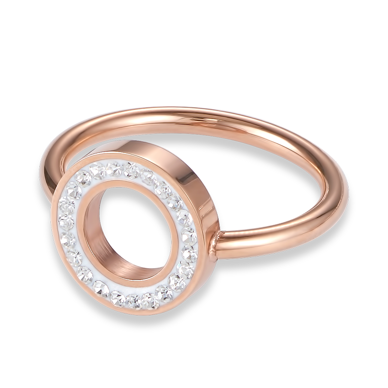 Ring Crystals pavé crystal small & stainless steel rose gold